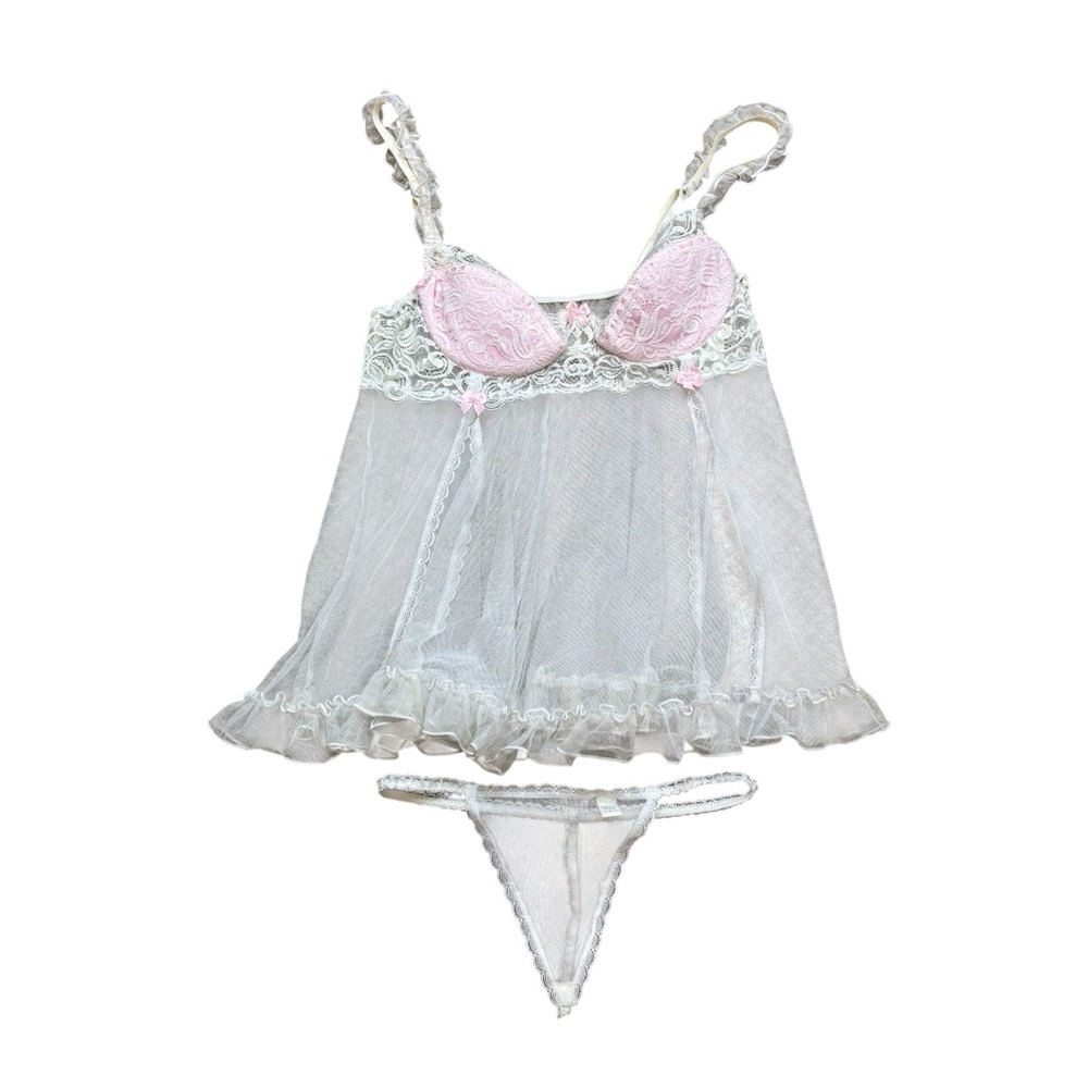 Ladies Vintage Shirley of Hollywood 2 Piece Lingerie Set Teddy and Panties Large